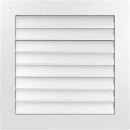 Ekena Millwork Vertical Surface Mount PVC Gable Vent: Non-Functional, w/3-1/2"W x 1"H, Standard Frame, 30"W x 30"H GVPVE30X3001SN